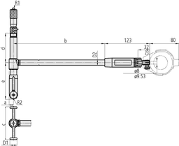Technical Image of bore gauge with micrometer head microm. head type, 6-10",0,0001" .