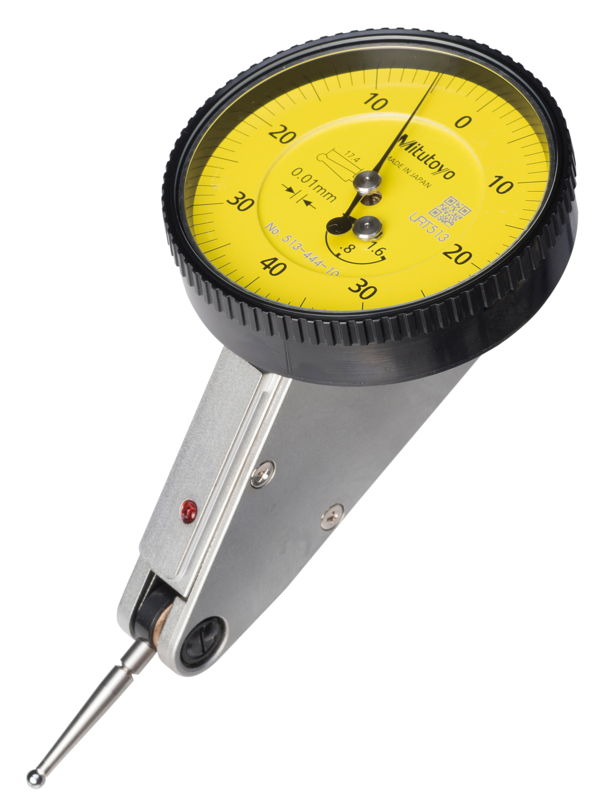 Image of dial test indicator, horiz. 20¬∞ face 1,6mm,0,01mm, 8mm stem .