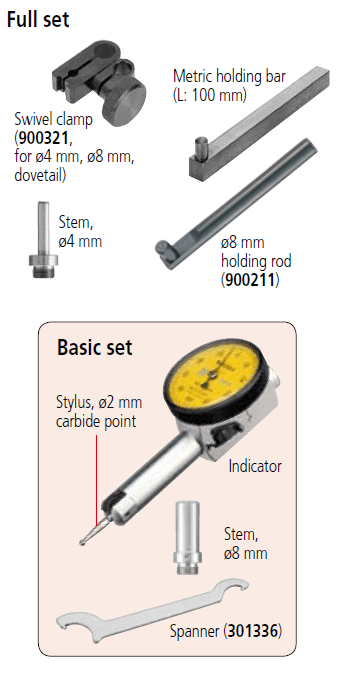 Image of dial test indicator, horiz. pocket type 0,2mm,0,002mm, with bracket .