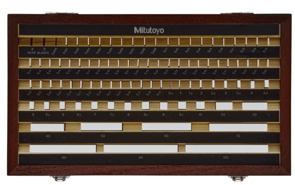 Image of gauge block set, metric, ins. cert., iso 87 blocks, grade 1, ceramic .