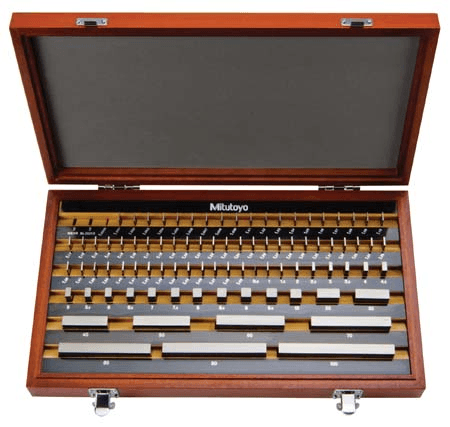 Image of gauge block set, metric, ins. cert., iso 87 blocks, grade 2, steel .
