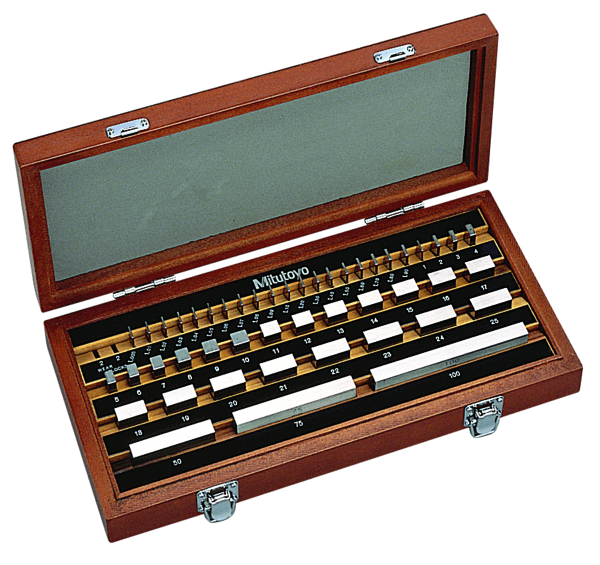 Image of gauge block set, metric, jcss cert., iso 47 blocks, grade k, steel .