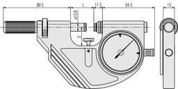 Technical Image of dial snap meter 0-25mm .