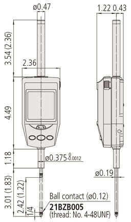 Technical Image of digital indicator id-h, bs ac-adapter inch/metric,1,2",0,00002", ansi/agd .