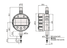Technical Image of digital indicator calculation id-c inch/metric, 2",0,00005", flat back .