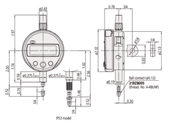 Technical Image of digital indicator id-s, ansi/agd inch/metric,0,5",0,0001", flat back .