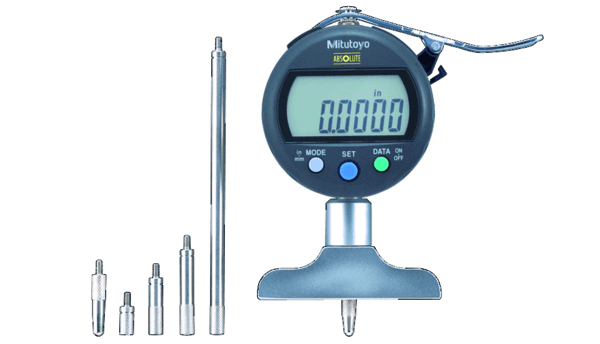Image of abs digital depth gauge inch/metric, 0-8",0,0005",2,5" base .