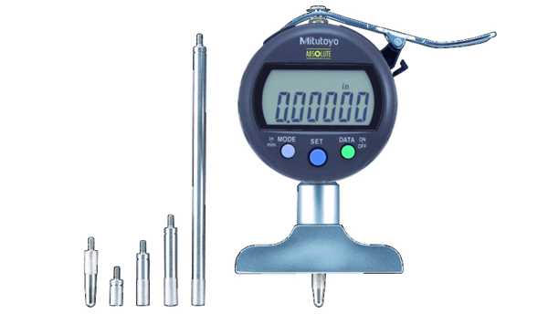 Image of abs digital depth gauge inch/metric, 0-8",0,00005",2,5" base .