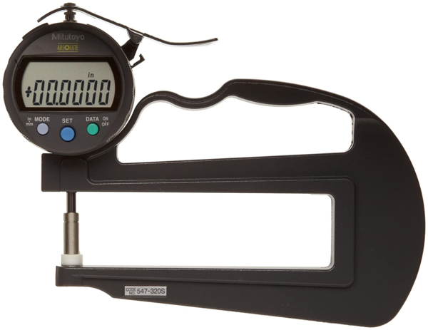 Image of abs digital thickness gauge inch/metric, 0-0,4",0,0005",4,72" throat .