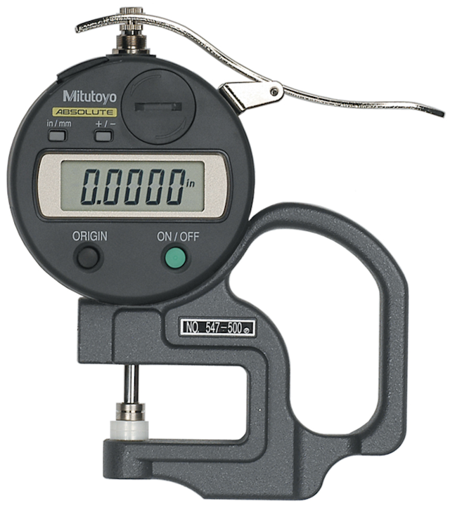 Image of abs digital thickness gauge with id-s inch/metric, 0-0,47",0,0005", standard .