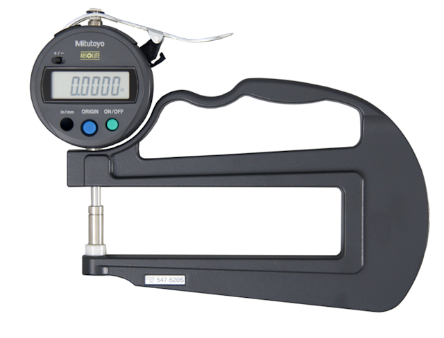 Image of abs digital thickness gauge with id-s inch/metric, 0-0,47",0,0005",4,72" throat .