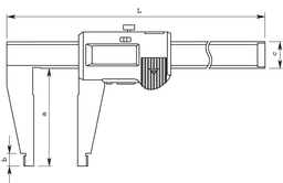 Technical Image of digital abs caliper with nib style jaws 0-450mm .