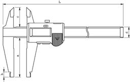 Technical Image of digital abs caliper nib style/std. jaws inch/metric, 0-20"/0-500mm .