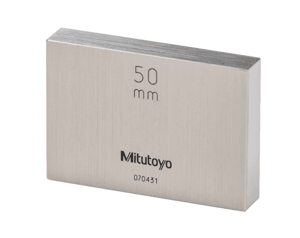 Image of gauge block, metric, inspection cert. iso, grade 2, steel, 50mm .