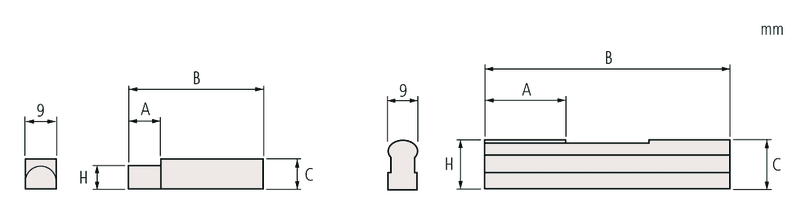 Image of half-round jaws (2pcs.) for gauge blocks 8mm height .