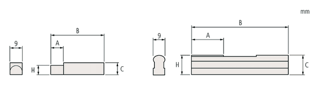 Image of half-round jaws (2pcs.) for gauge blocks 12mm height .