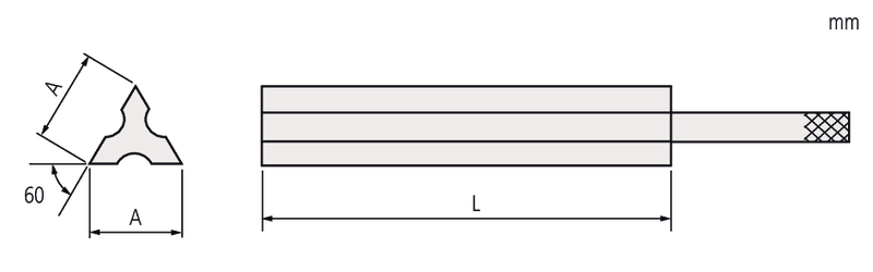 Image of triangular straight edge for gb 160mm .
