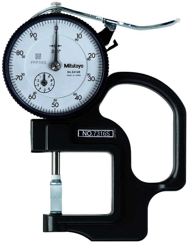 Image of dial indicator thickness gauge 0-0,5",0,1, groove depth .