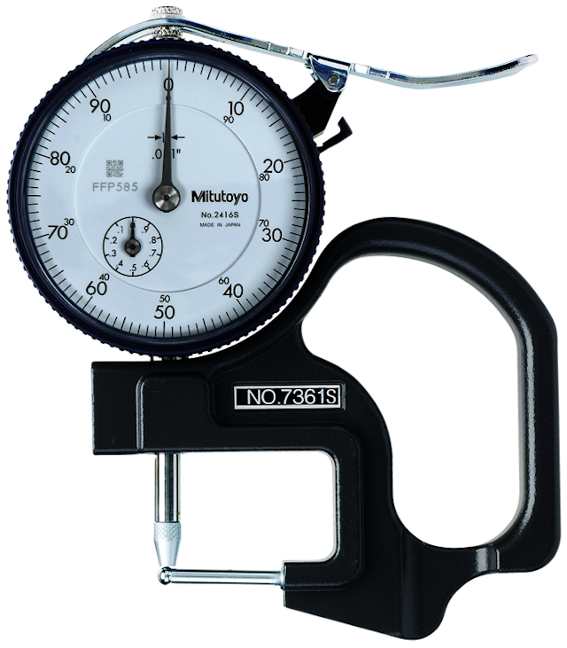 Image of dial indicator thickness gauge 0-0,4",0,001", tube thickness .