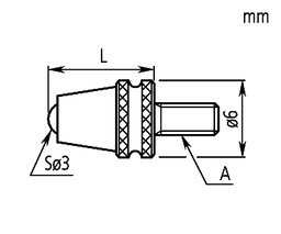 Technical Image of contact element ball point, m2,5x0,458,3mm length, waterproof type, metric .