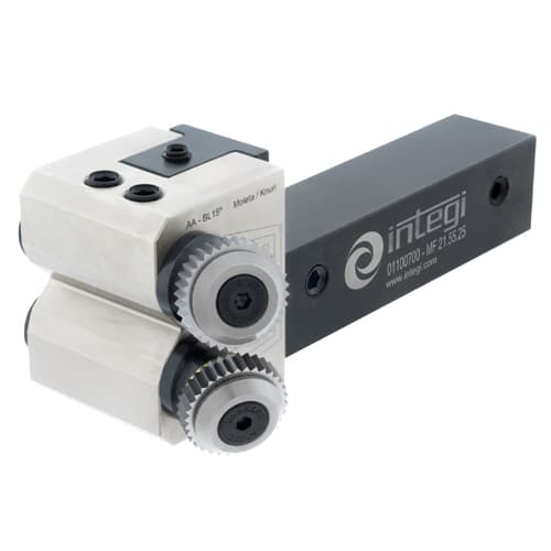 Double Head Cut Knurling Holder Adjustable Head for Left and Right Hand Lathes for 5mm-250mm Workpiece (INTEGI)
