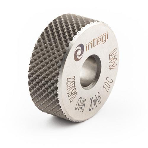 Image of 45° downwards cross form knurl with dimensions 15x6x4 from Integi