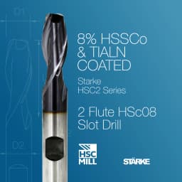 HSC Series 2 Flute Tialn Coated HSS Milling Cutter Overview.