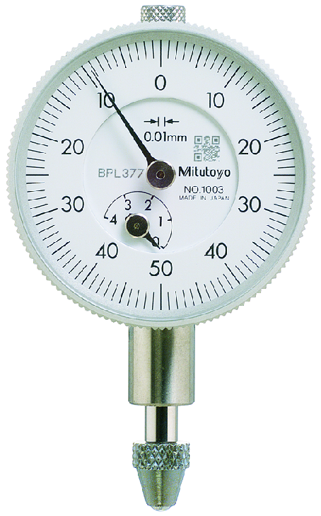 Image of dial indicator, flat back 4mm,0,01mm .