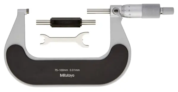 Image of outside micrometer with heat ins. plate 75-100mm,0,01mm .