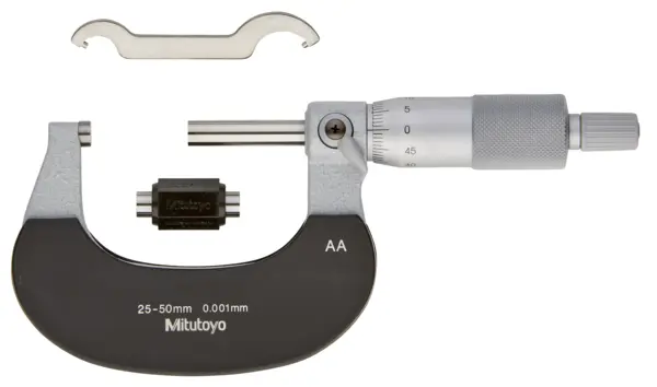 Image of outside micrometer with heat ins. plate 25-50mm,0,001mm .