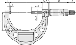 Technical Image of outside micrometer economy design 250-275mm .