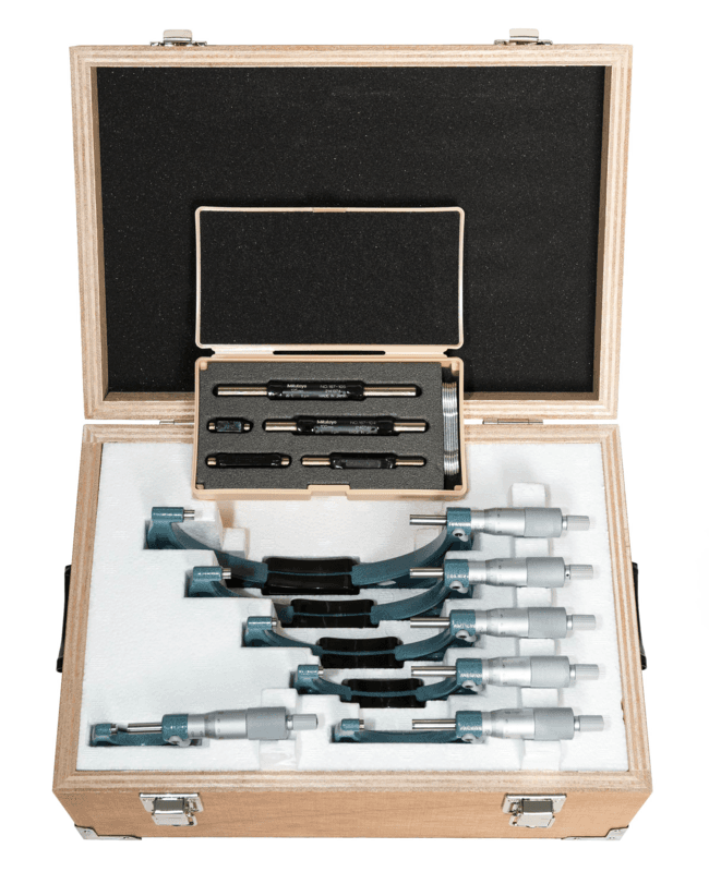 Image of outside micrometer economy design set 0-150mm, (6 pcs.),0,01mm .