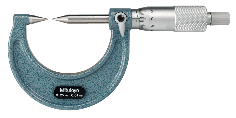 Image of point micrometer with carbide tip 0-25mm, 15° tip .