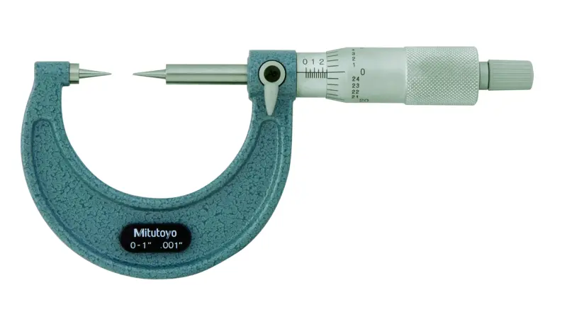 Image of point micrometer with hardened tip 0-1", 15° tip .
