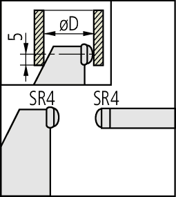 Technical Image of tube micrometer, spherical anvil/spindle 0-25mm .