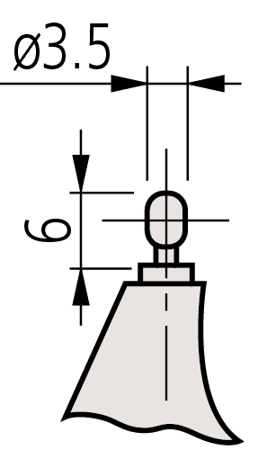 Technical Image of tube micrometer spherical anvil flat spindle, 0-25mm .