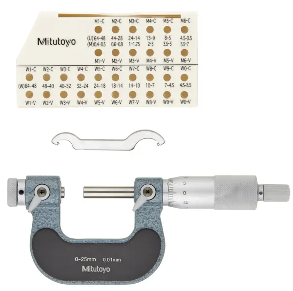 Image of screw thread micrometer interchangeable tips, 0-25mm .