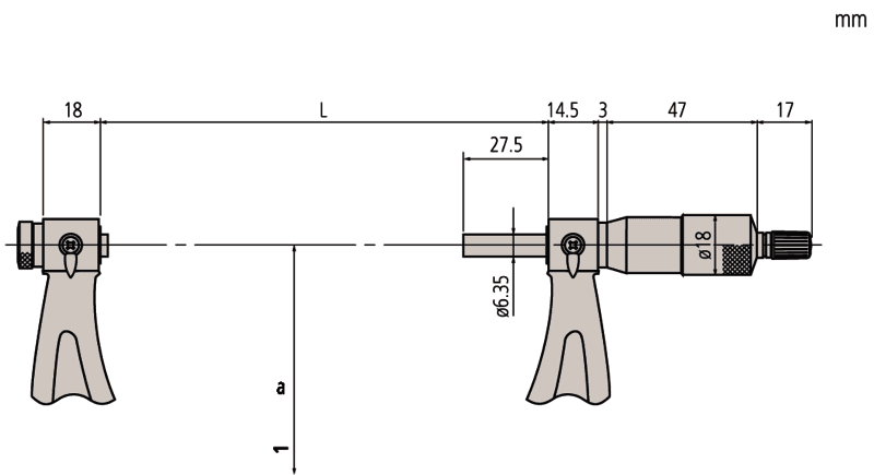 Technical Image of screw thread micrometer interchangeable tips, 6-7" .