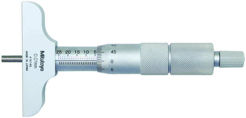 Image of depth micrometer, interchangeable rods 0-2", 4" base .