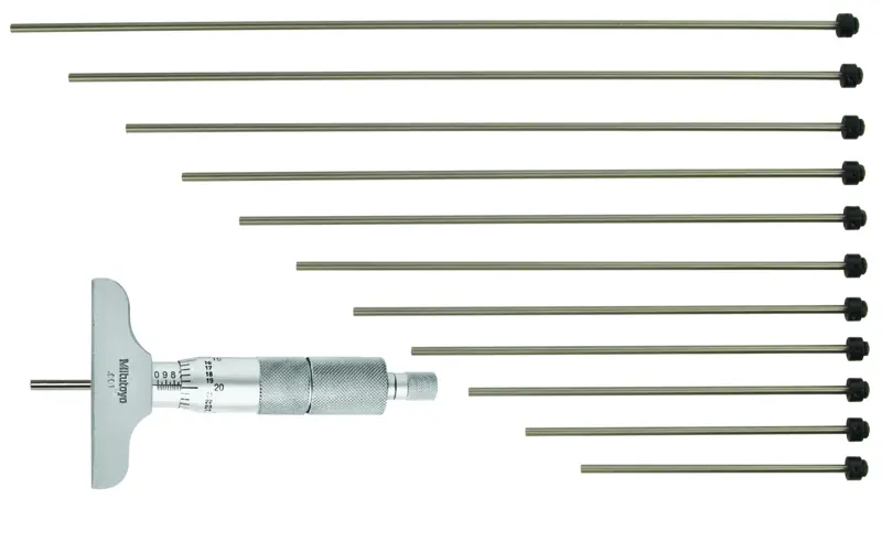 Image of depth micrometer, interchangeable rods 0-12",2,5" base .