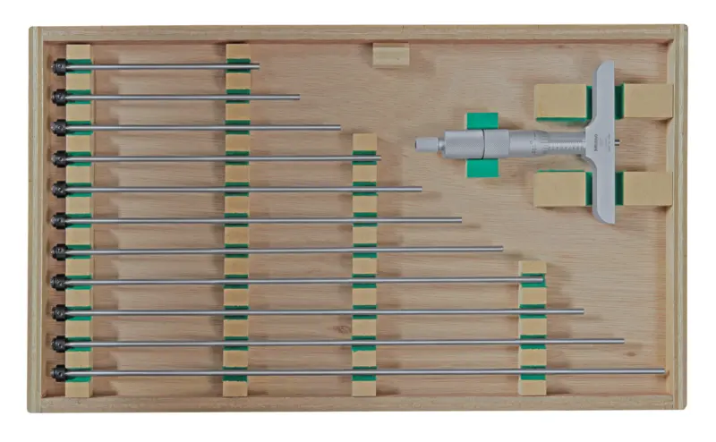 Image of depth micrometer, interchangeable rods 0-12", 4" base .