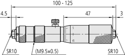 Technical Image of tubular inside micrometer with extension 100-1300mm .