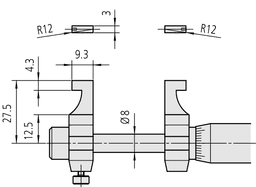 Technical Image of caliper jaw inside micrometer 25-50mm .