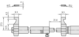 Technical Image of caliper jaw inside micrometer 225-250mm .