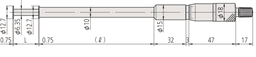 Technical Image of groove micrometer, non-rotating spindle 1-2",0,5" flange .