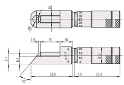Technical Image of can seam micrometer, spray cans 0-0,5" .
