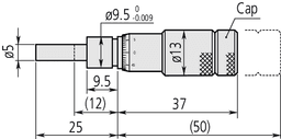 Technical Image of micrometer head zero adjustable thimble 0-13mm .