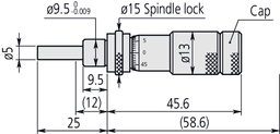 Technical Image of micrometer head zero adjustable 0-13mm, spindle lock .