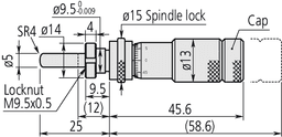 Technical Image of micrometer head zero adjustable 0-0,5", clamp nut, spi. lock, sph. spi. .