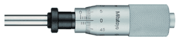 Image of micrometer head, medium-sized standard 0-25mm, clamp nut, w/o ratched stop .